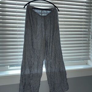 a new day Dark Grey and White Striped Wide Leg Pants